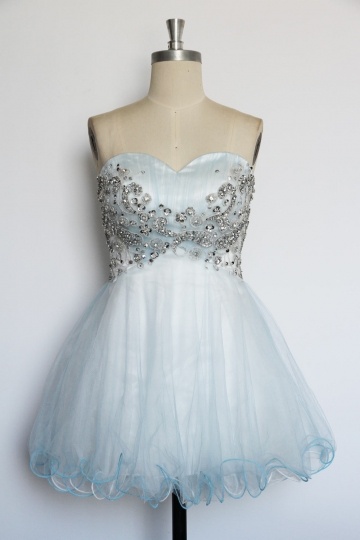 Pale Blue Tutu Short Prom Dress