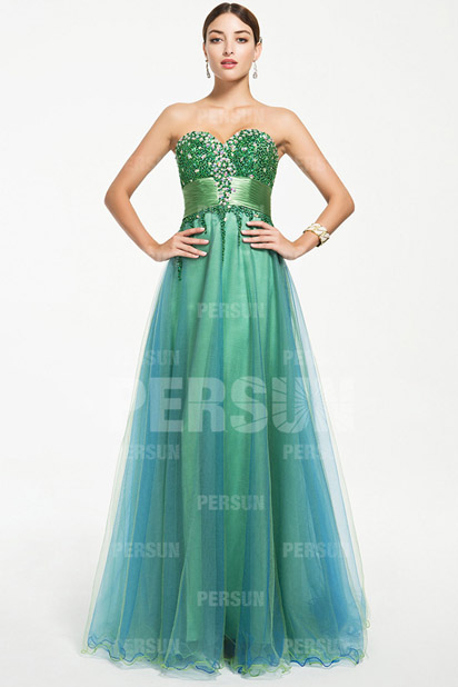 Verte robe longue pour soirée