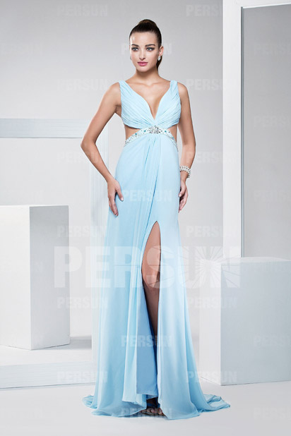 sexy robe de soirée décolletée en V