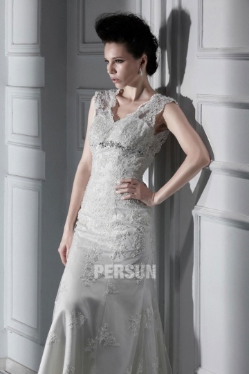 Robe de mariée de luxe en dentelle Trompette / Sirène à traîne Chapel