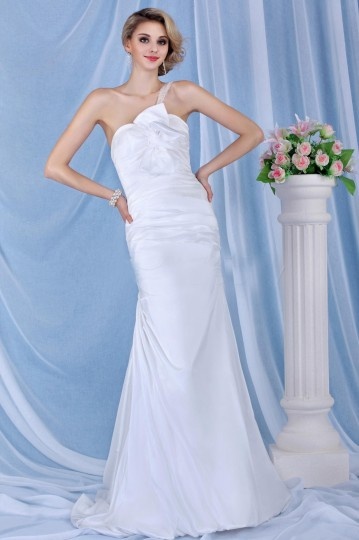 Robe de mariée Sirène à seule épaule à traîne Chapel