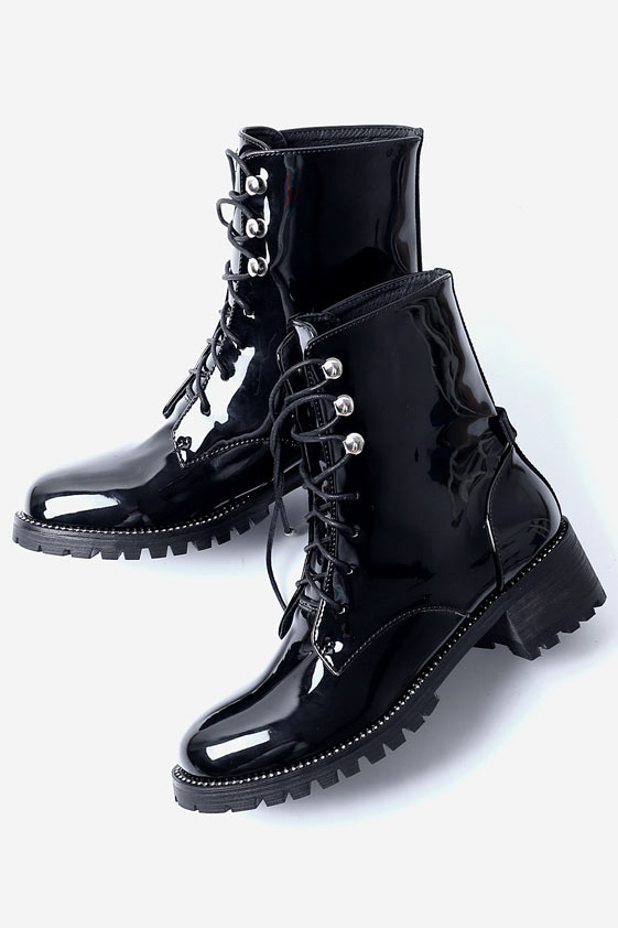 bottines vernis noir andré
