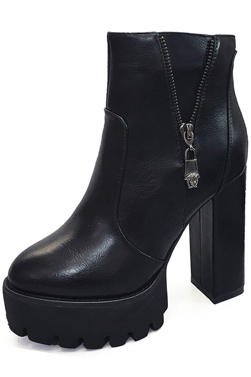 talon haut noir plateforme