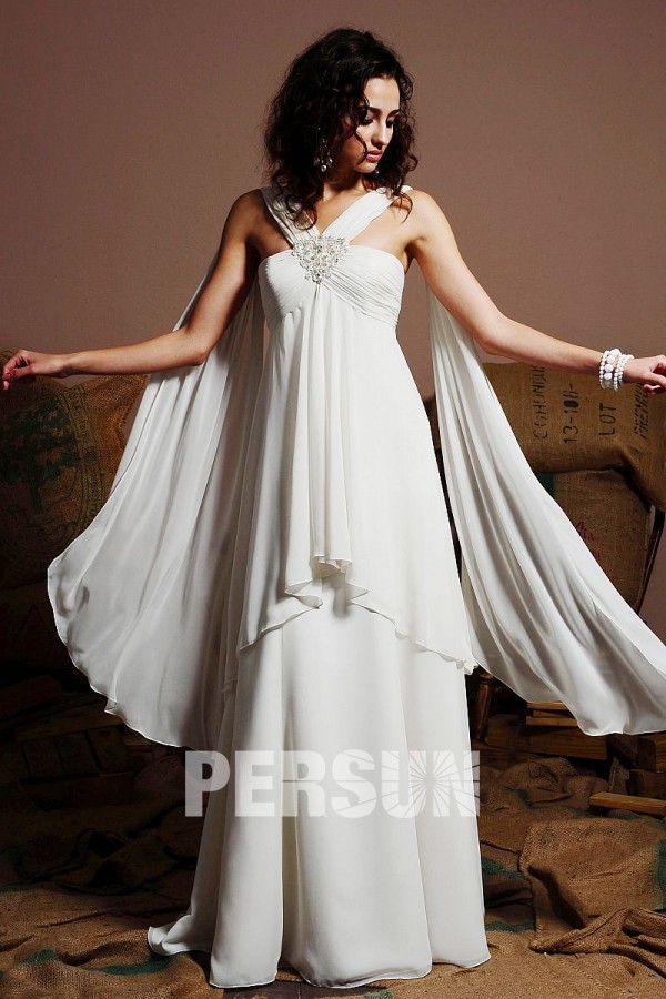 Elegant Chiffon Empire Wedding Dress for Pregnant brides