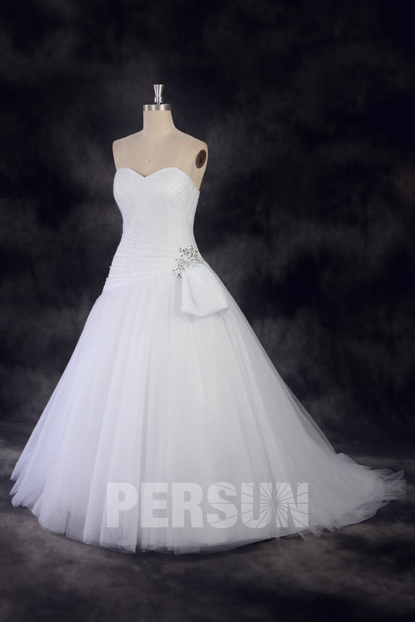 A-line Wedding Dress with sweetheart neckline and a princess ball gown