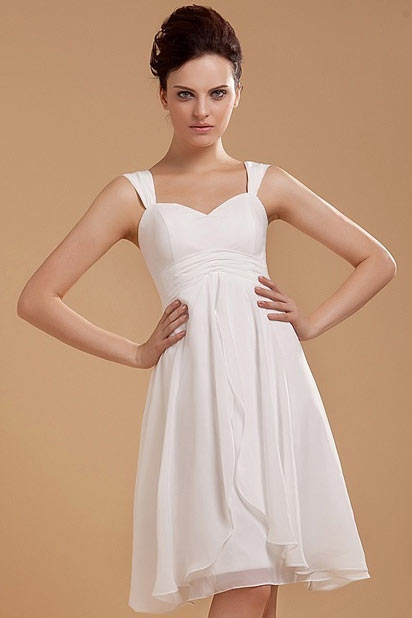 Robe de témoin mariage blanche simple en mousseline